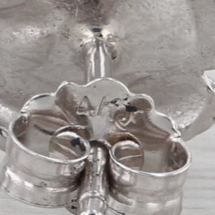 0.15ctw Diamond Flower Stud Earrings 14k White Gold Solitaire Floral Studs