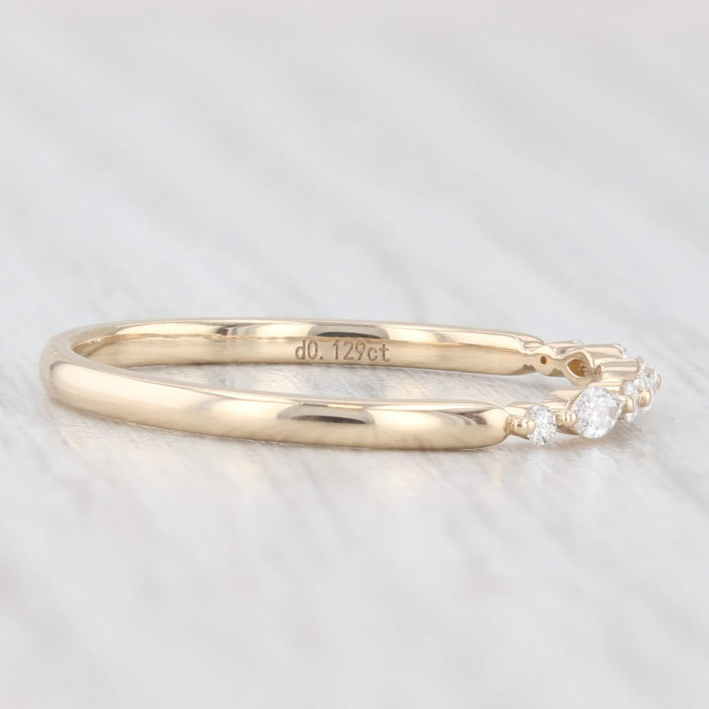 Light Gray New 0.13ctw Diamond Wedding Band 14k Yellow Gold Stackable Ring Size 6.5