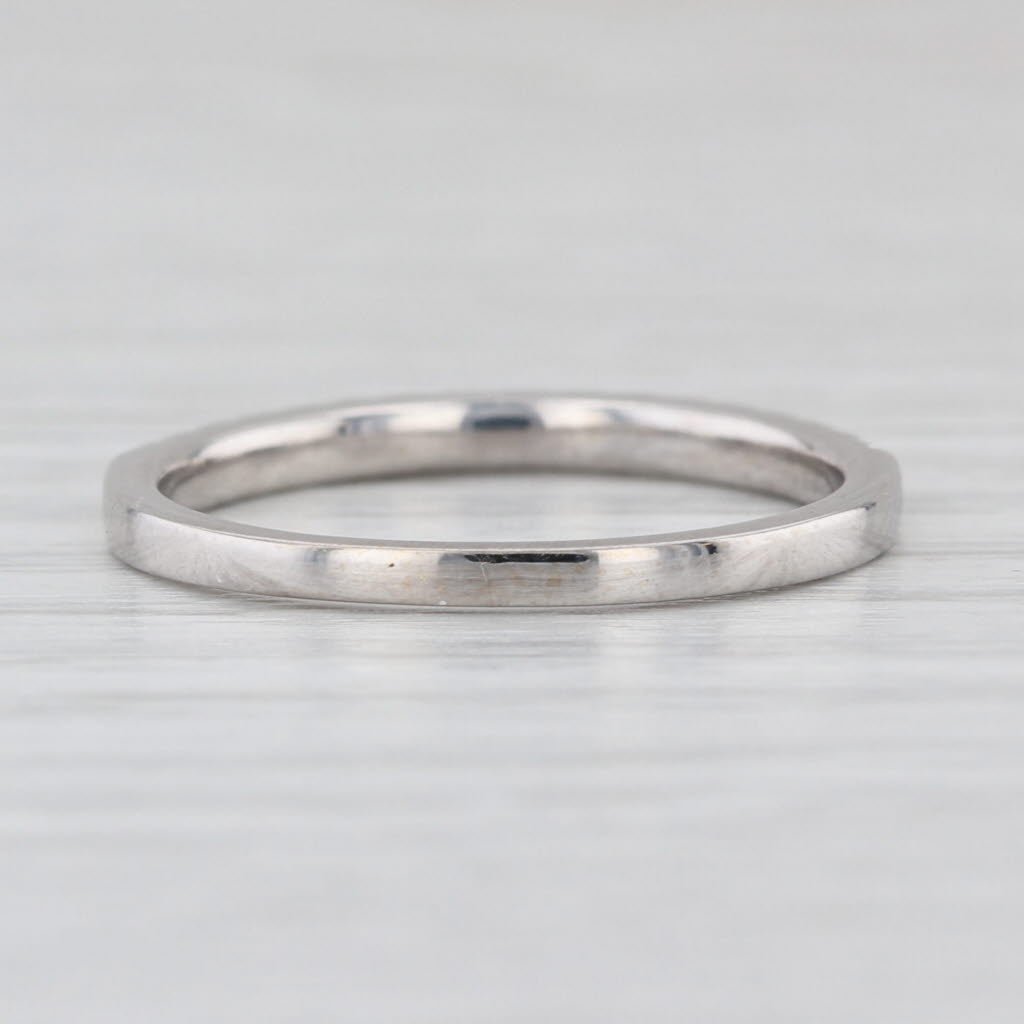 0.14ctw Diamond Wedding Anniversary Band 14k White Gold Size 7.5 Stackable Ring