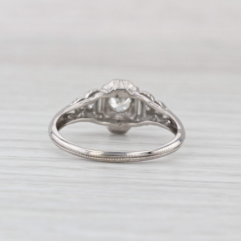 Vintage Art Deco 0.29ctw Diamond Engagement Ring 18k 14k White Gold Size 8