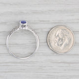 Light Gray 1ctw Oval Tanzanite Diamond Ring 14k White Gold Size 8 Engagement