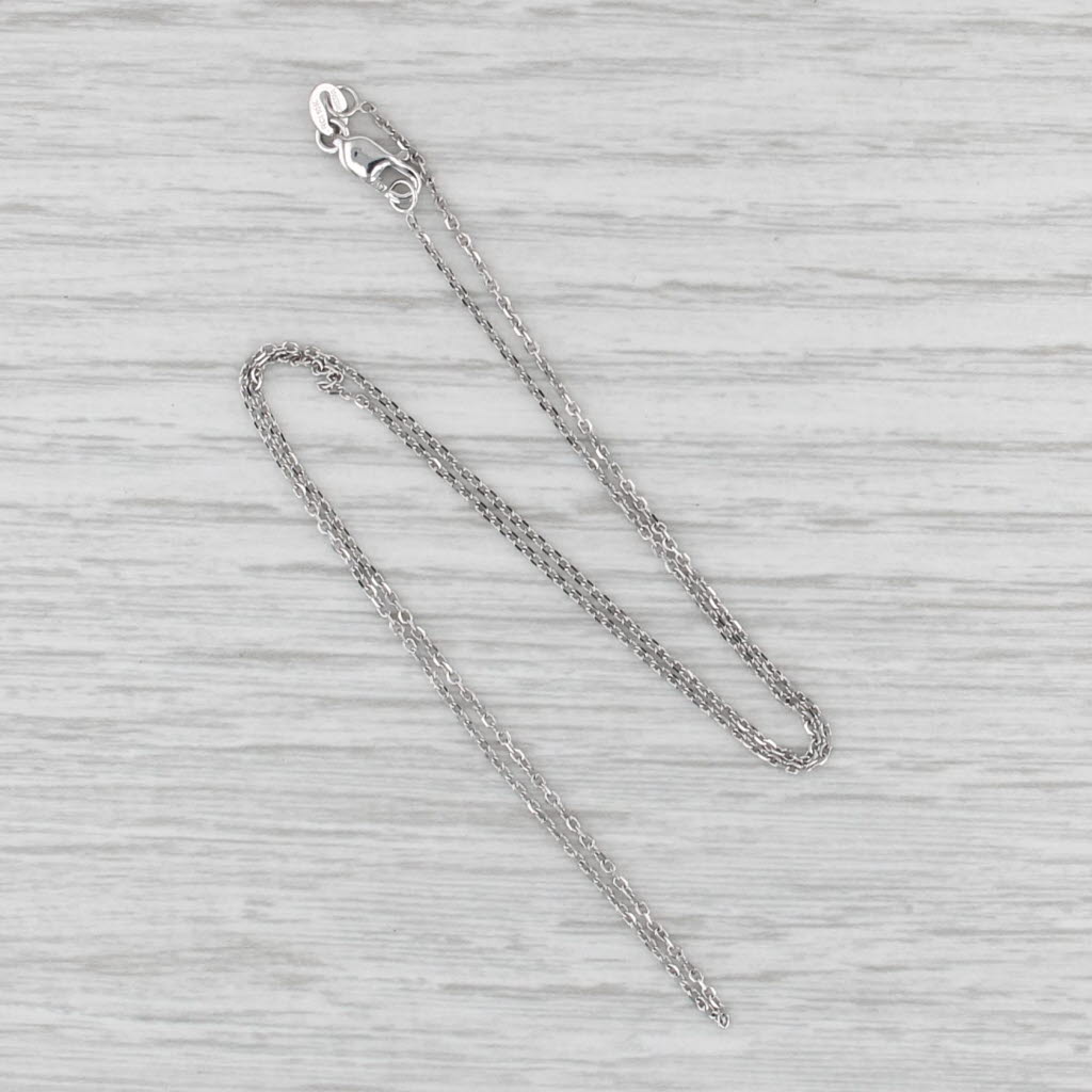 New Cable Chain Necklace 10k White Gold 16" 1.1mm