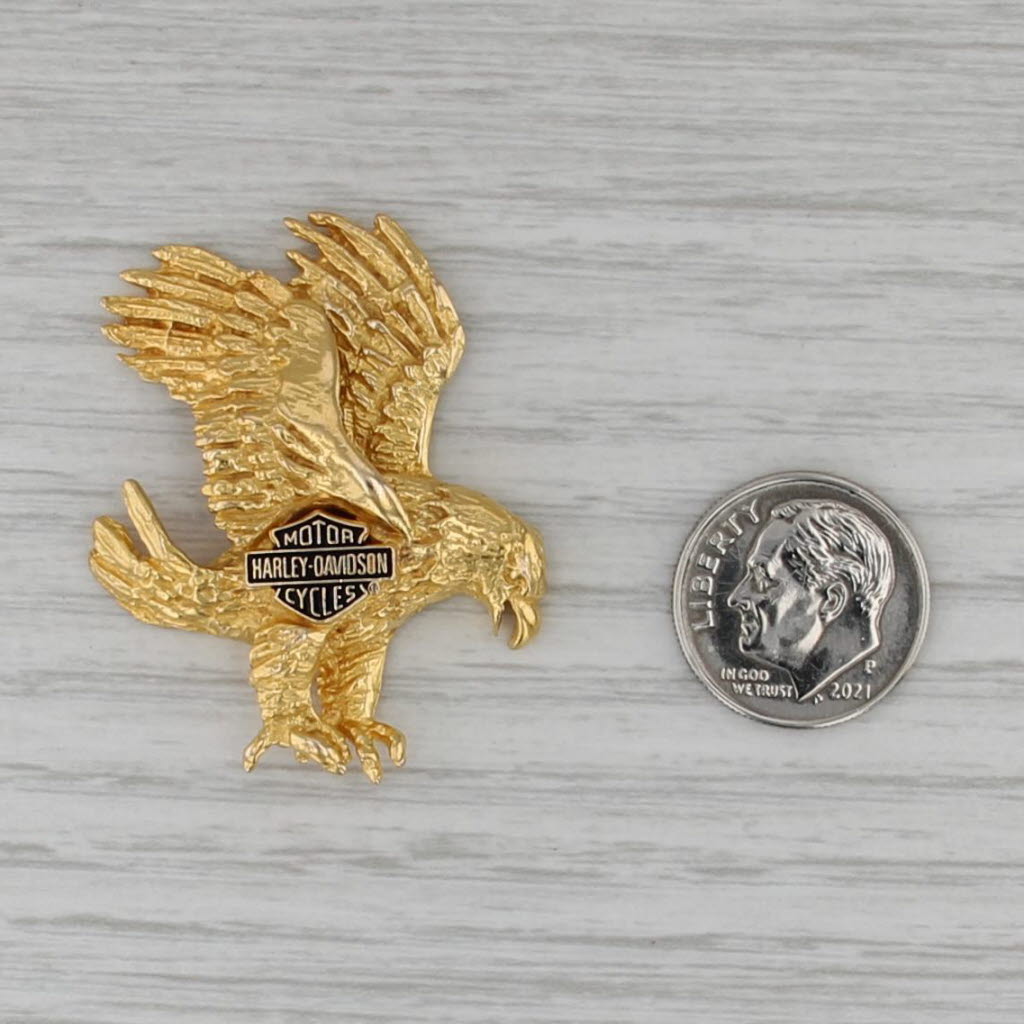Harley Davidson Motorcycles Logo Eagle Pendant 10k Yellow Gold Statement