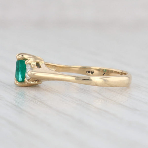 Light Gray 1.05ctw Emerald Diamond Ring 18k Yellow Gold Size 7.5 Emerald Cut