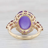 Light Gray 11.32ctw Purple Jadeite Jade Amethyst Tourmaline Ring 14k Yellow Gold Size 5