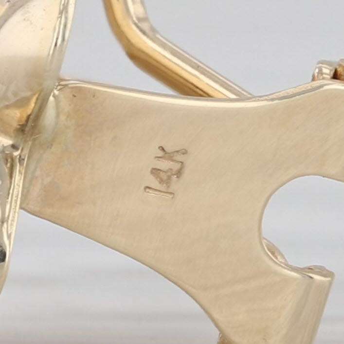 Beveled Knot X Earrings 14k Yellow Gold Omega Back Drops