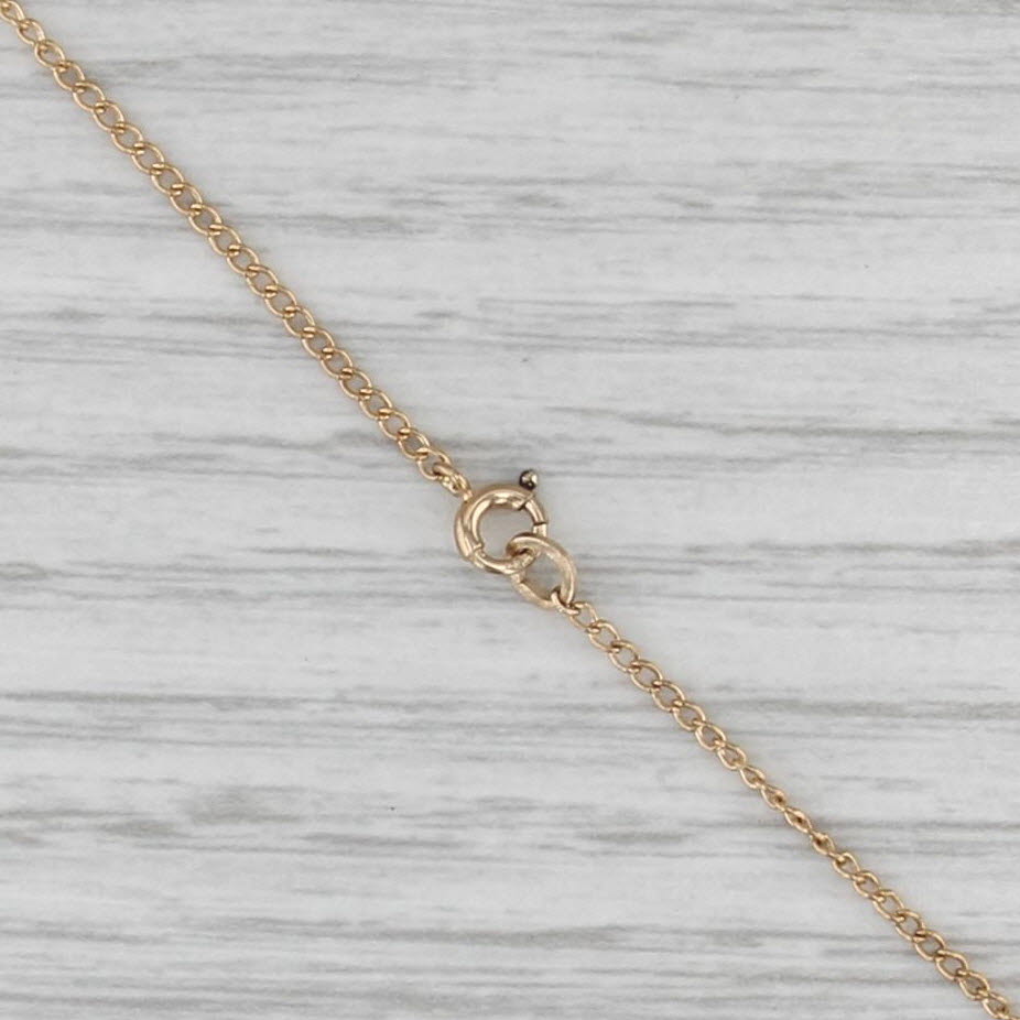 Triangle Cabochon Opal Pendant Necklace 14k Yellow Gold 17.5" Curb Chain