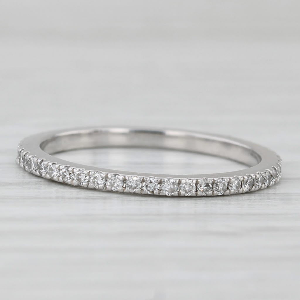 Light Gray 0.42ctw Diamond Eternity Ring 14k White Gold Size 7.25 Stackable Wedding Band