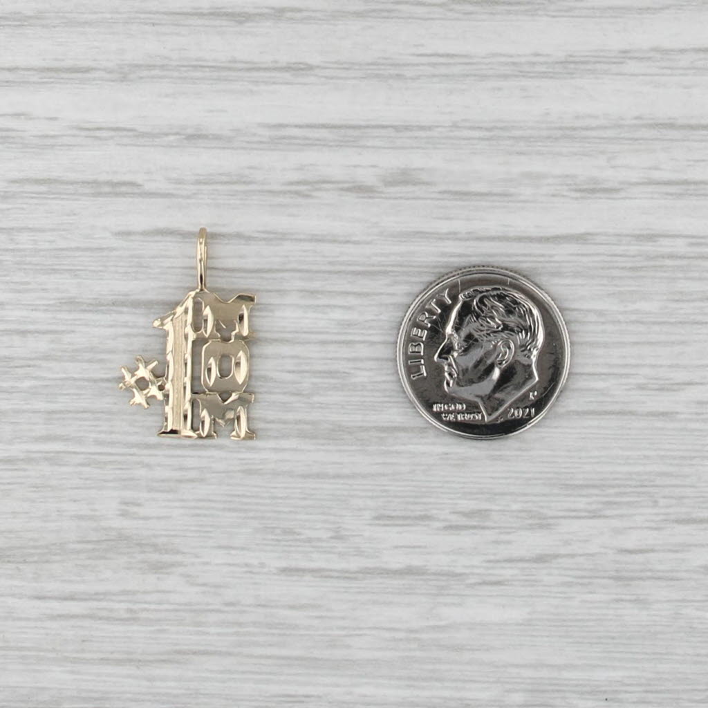 #1 Mom Pendant 14k Yellow Gold Gift Keepsake