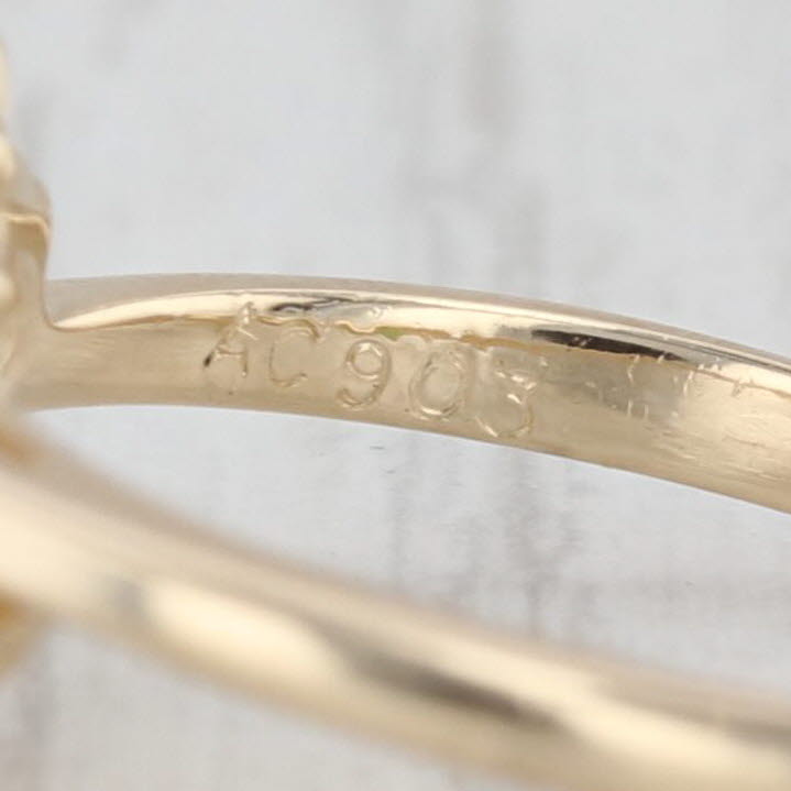 0.42ctw Pear Emerald Diamond Halo Ring 14k Yellow Gold Size 5.25 Engagement