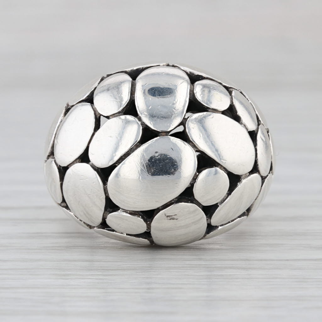 John Hardy Pebble Dome Kali Ring Sterling Silver Size 7.75 Statement