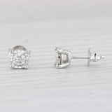 Light Gray 0.30ctw Diamond Stud Earrings 10k White Gold Round Solitaire Studs