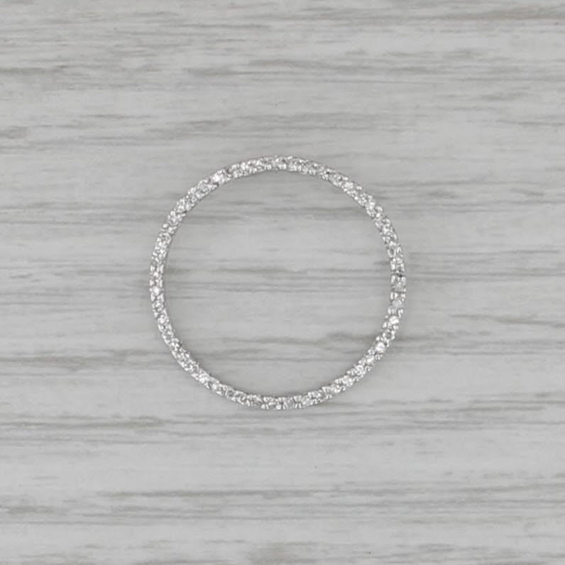 0.20ctw Diamond Eternity Circle Pendant 14k White Gold Floating Drop