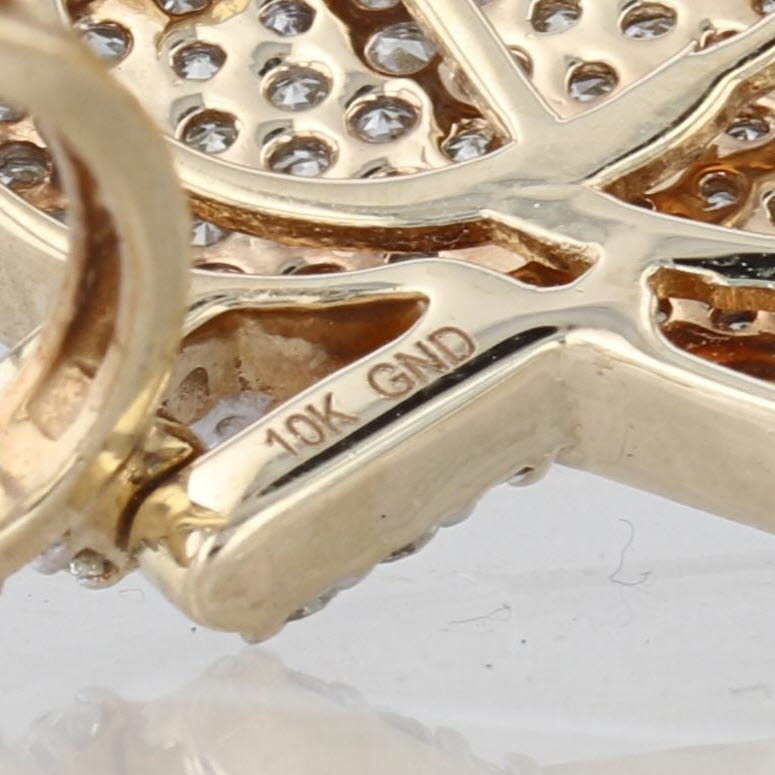 2.27ctw Pave Diamond Raging Charging Bull Pendant 10k Yellow Gold