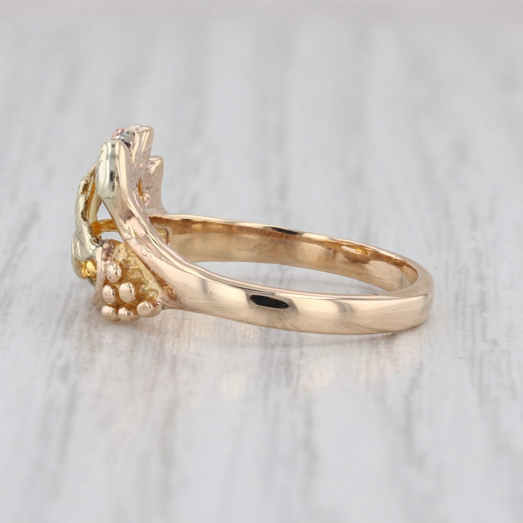 Vintage Black Hills Gold Leaf Ring 10k Yellow Rose Green Gold Size 6.75