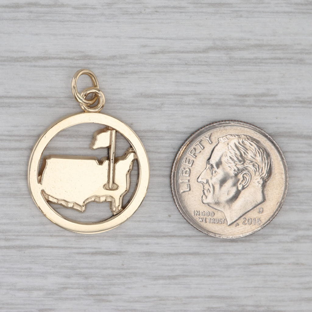 Vintage PGA Tour Golf Souvenir Pendant 14k Yellow Gold Charm