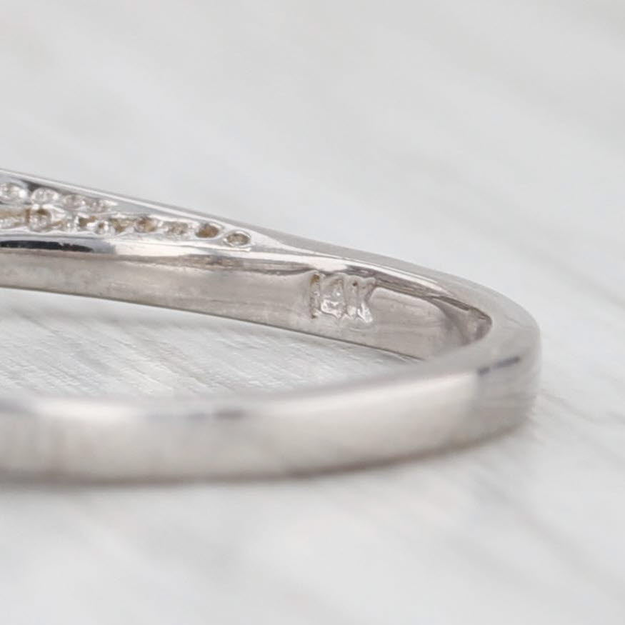 Light Gray 0.33ctw Diamond Ring Enhancer Wedding Band 14k White Gold Size 6.75 Jacket
