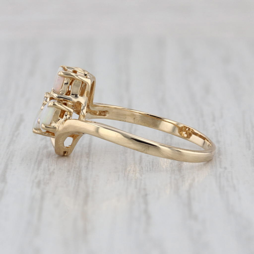 Oval Opal Diamond Ring 14k Yellow Gold Size 8.25