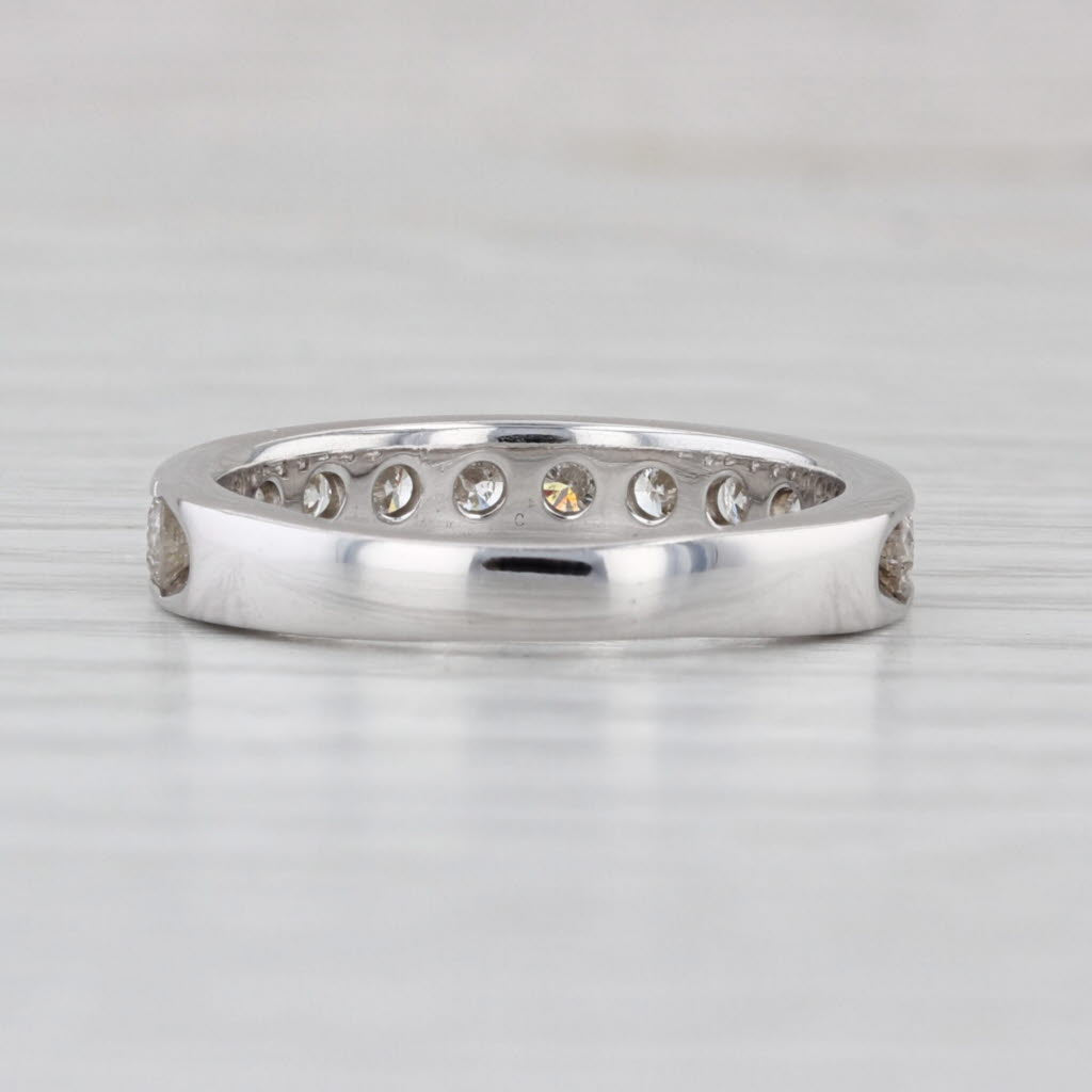 1ctw Diamond Wedding Band 14k White Gold Anniversary Stackable Ring Size 7