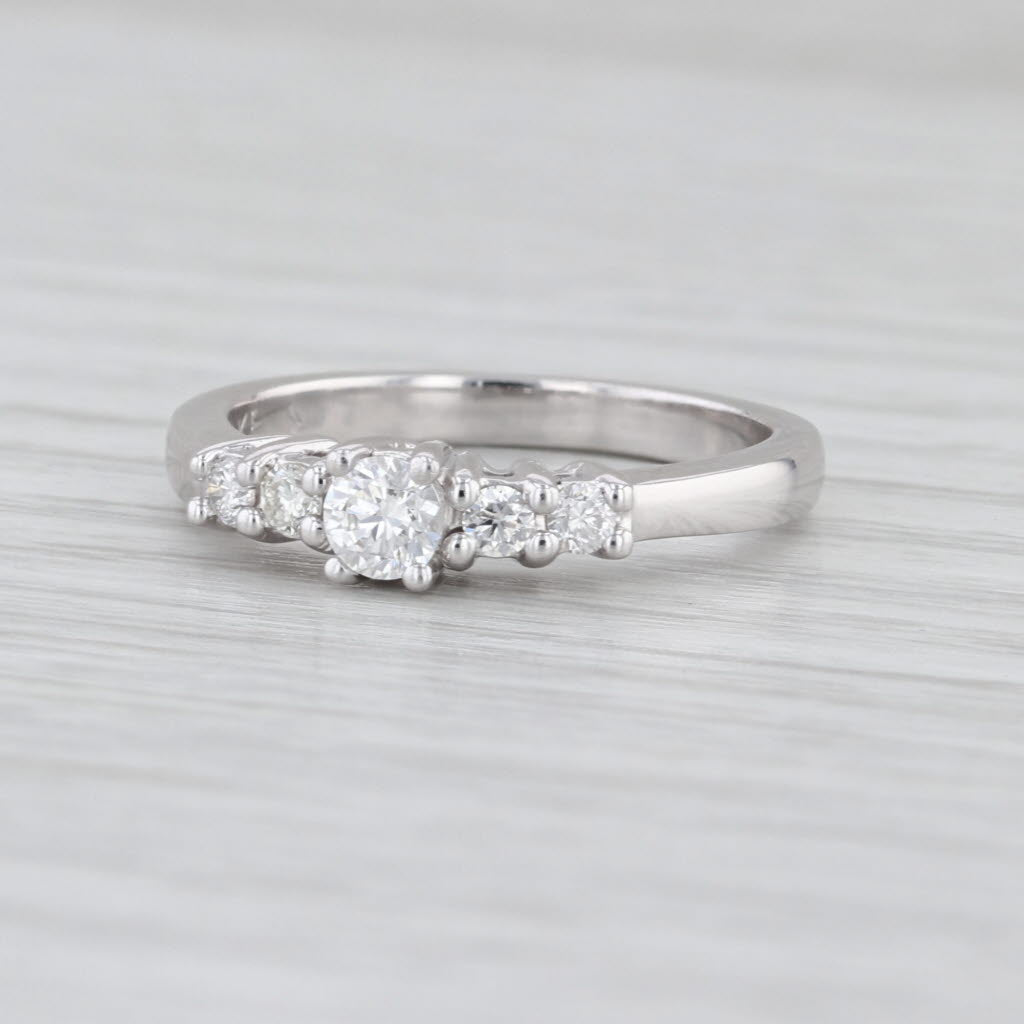 0.33ctw Diamond Engagement Ring 14k White Gold Size 6 Stackable 5-Stone