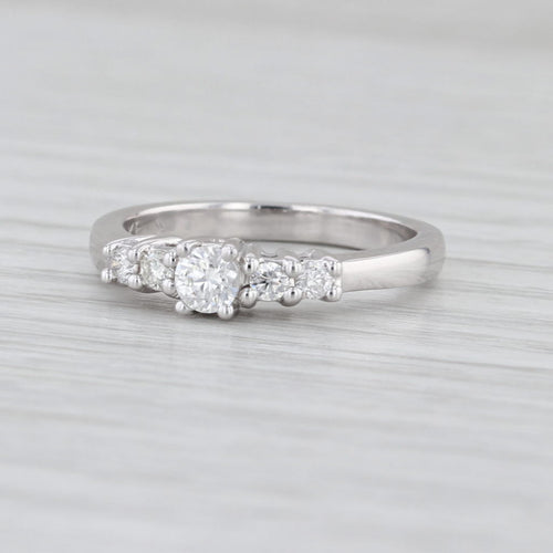 0.33ctw Diamond Engagement Ring 14k White Gold Size 6 Stackable 5-Stone