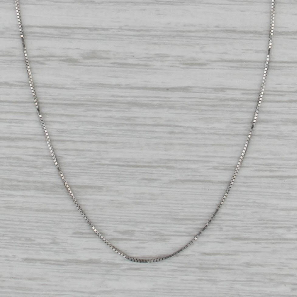 Box Chain Necklace 14k White Gold 16.25" 0.5mm
