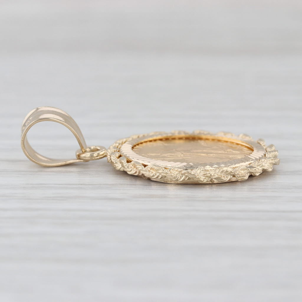 2006 Gold American Eagle Coin Pendant 14k 22k 1/10oz 5 Dollar Walking Liberty