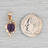 Amethyst Oval Cabochon Solitaire Pendant 14k Rose Gold