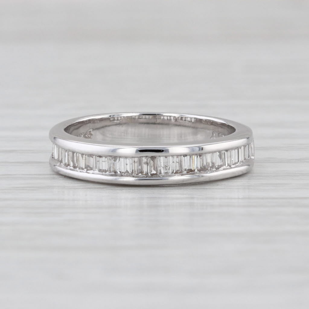 0.50ctw Channel Set Baguette Diamond Wedding Band 14k White Gold Size 6