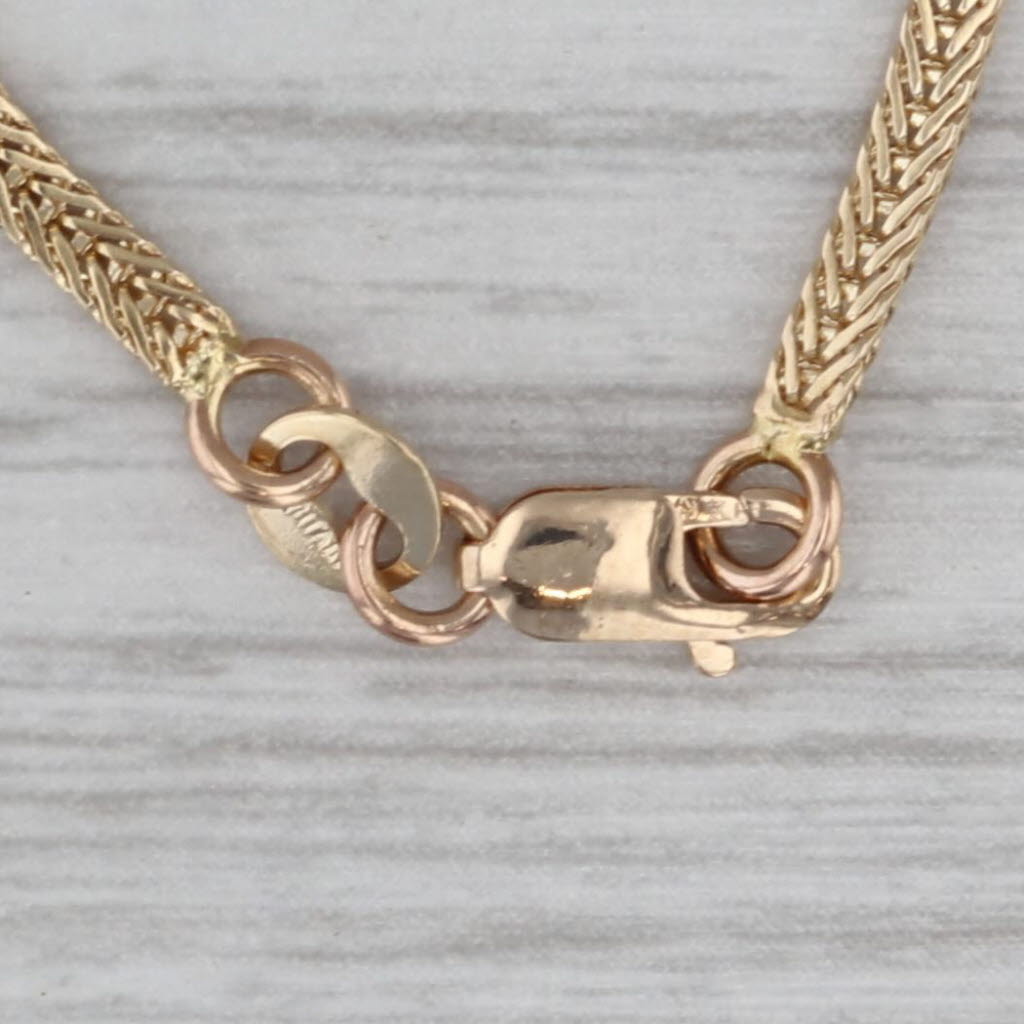 6.75" 3ctw Garnet Bracelet 14k Yellow Gold Herringbone Chain