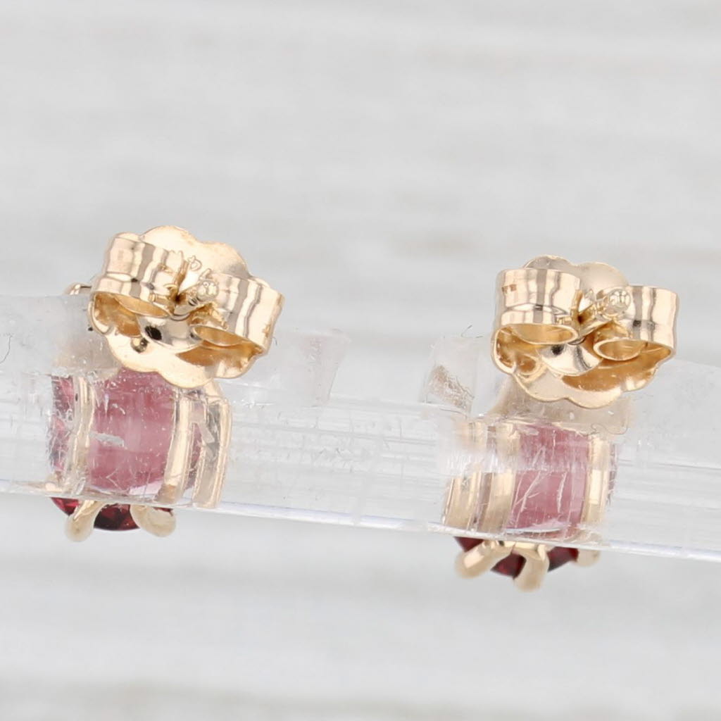 Light Gray 1.84ctw Pear Garnet Diamond Stud Earrings 14k Yellow Gold