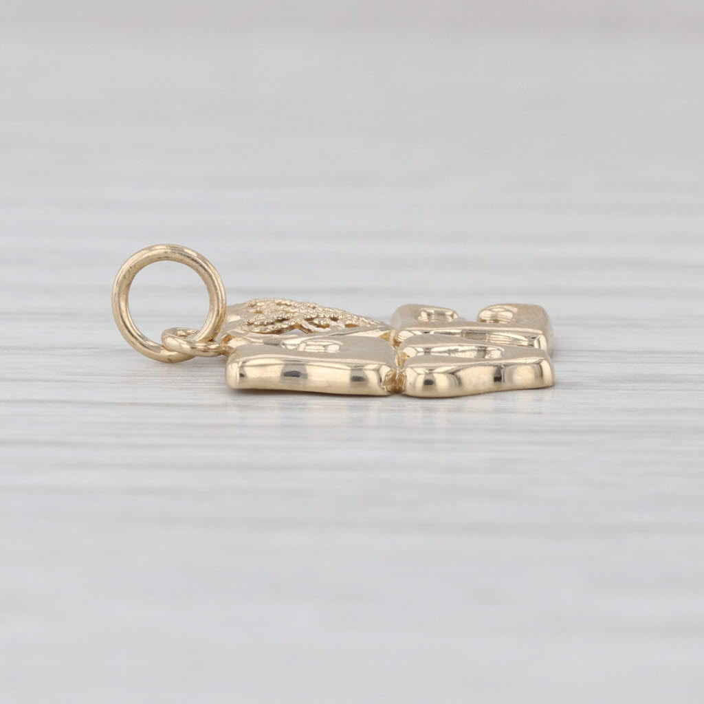 Love Filigree Heart Pendant 14k Yellow Gold Charm Gift Keepsake