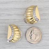 Gray 0.65ctw Diamond Drop Earrings 18k Gold Pierced Omega Backs