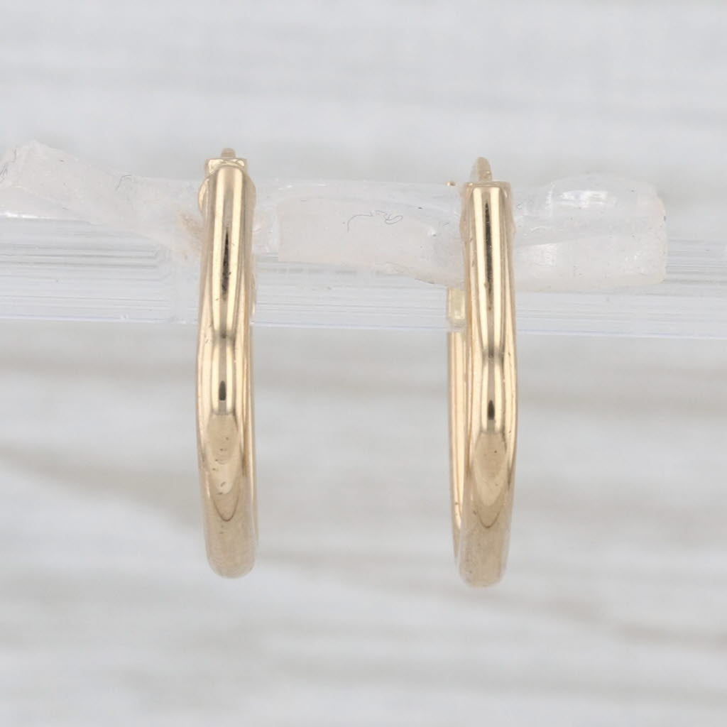 Small Triangle Hoop Earrings 18k Yellow Gold Snap Top Hoops