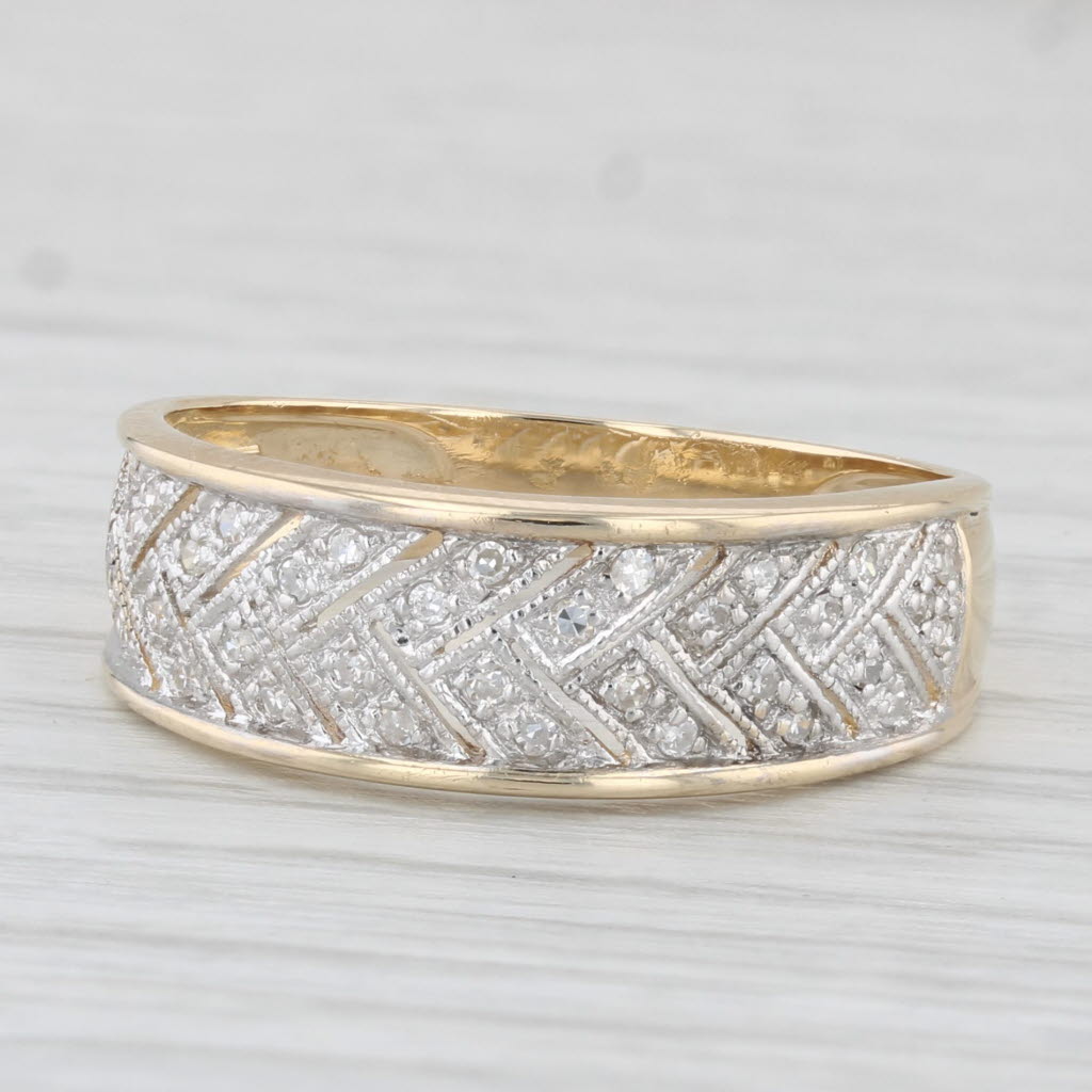 Light Gray 010ctw Diamond Ring 14k Yellow Gold Size 9.5 Wedding Band