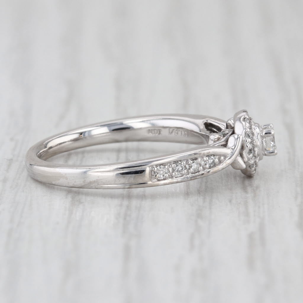 0.28ctw Round Diamond Halo Engagement Ring 950 Palladium Size 7.25