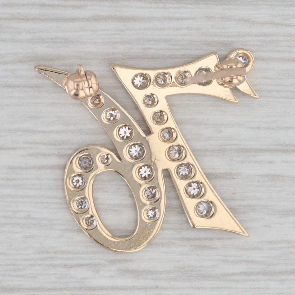 Gray 1776 Brooch 14k Yellow Gold 0.25ctw Diamond Patriotic Keepsake Pin