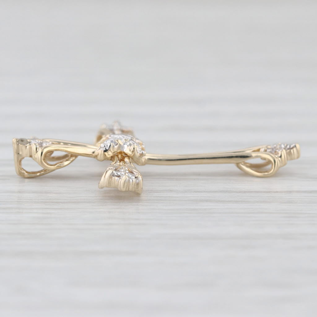 Diamond Accented Cross Pendant 10k Yellow Gold