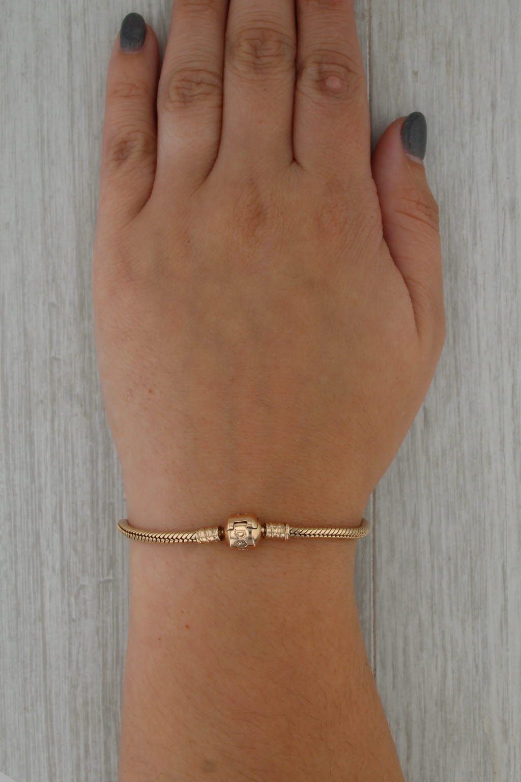 Pandora Moments Gold Clasp Charm Bracelet 550702 14k Yellow Gold 6.75" 17cm