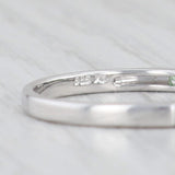 Light Gray 0.22ctw Diamond Green Garnet Ring 14k White Gold Size 7.25 Stackable Band