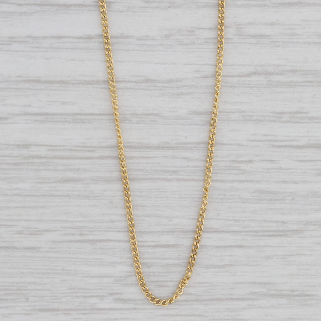 Gray 23.25" Curb Chain Necklace 18k Yellow Gold 1.2mm