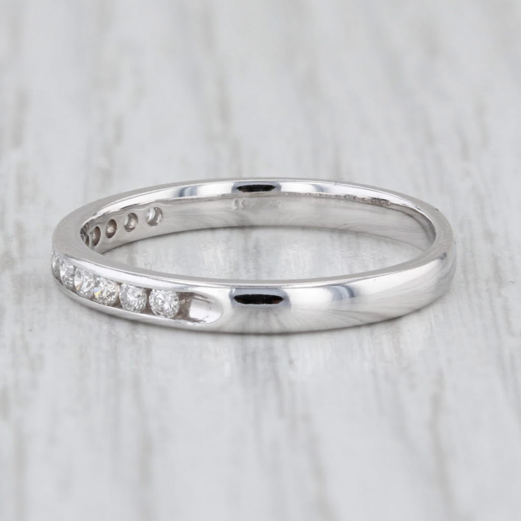 0.24ctw Diamond Wedding Band 10k White Gold Size 7.5 Stackable Anniversary Band