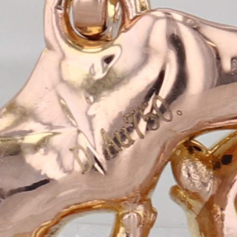 Koi Fish Lotus Flower Pendant 18k Rose Gold Charm Asian Theme