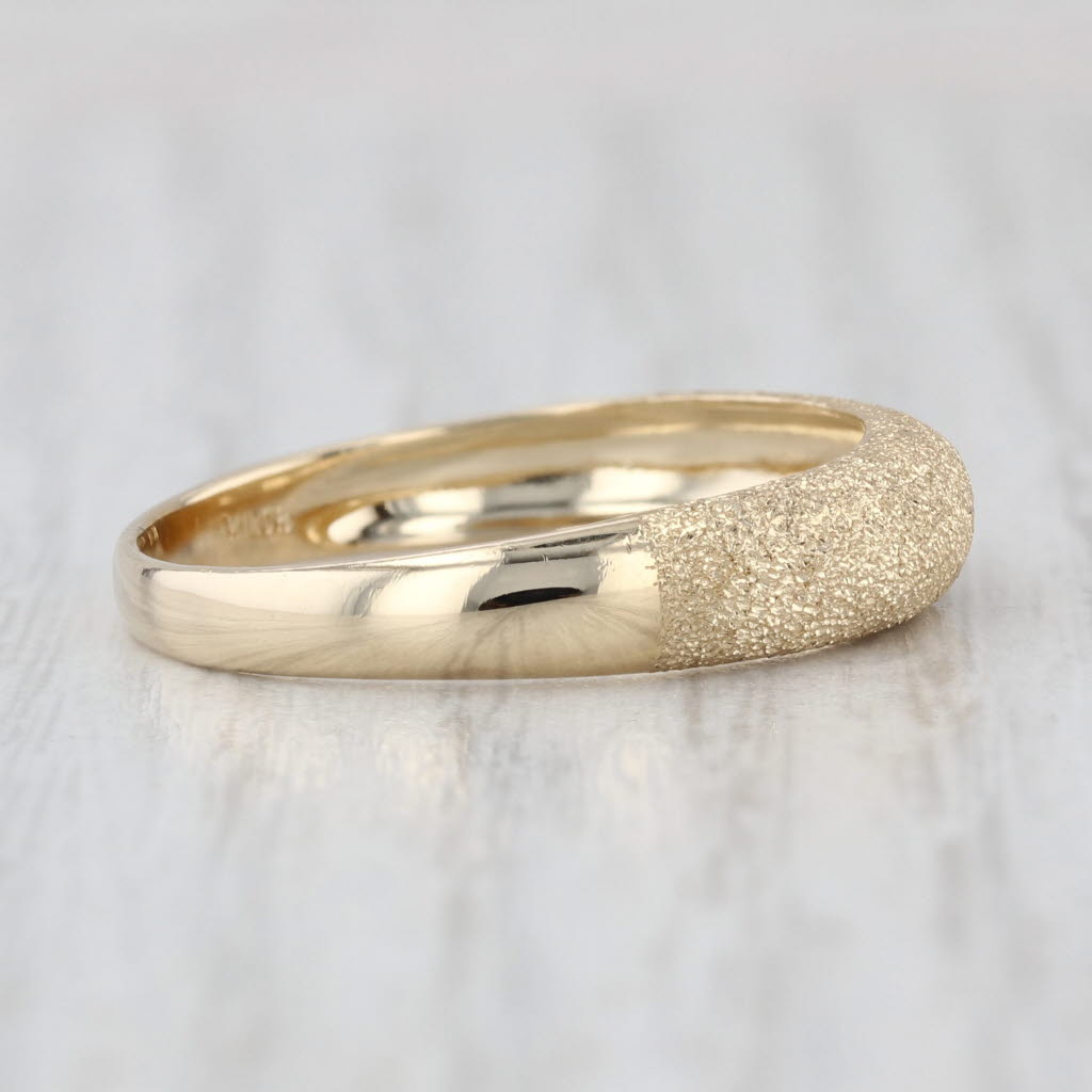 Milor Brushed Gold Ring 14k Yellow Gold Size 10.25 Stackable Wedding Band