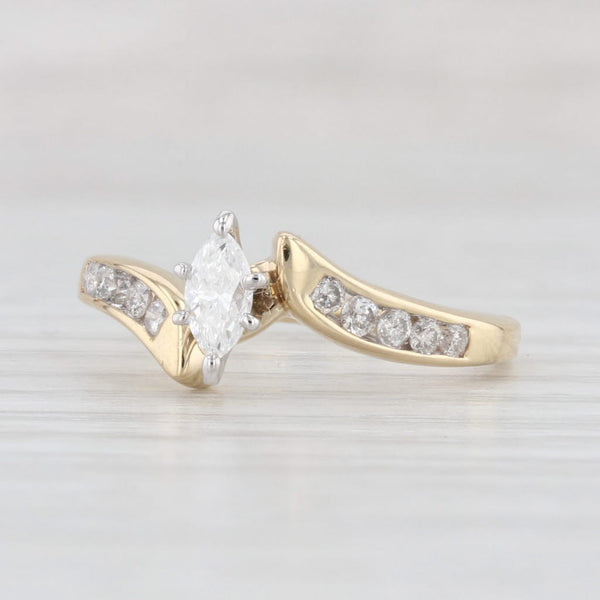 Light Gray 0.38ctw Diamond Marquise Engagement Ring 14k Yellow Gold Size 6.25