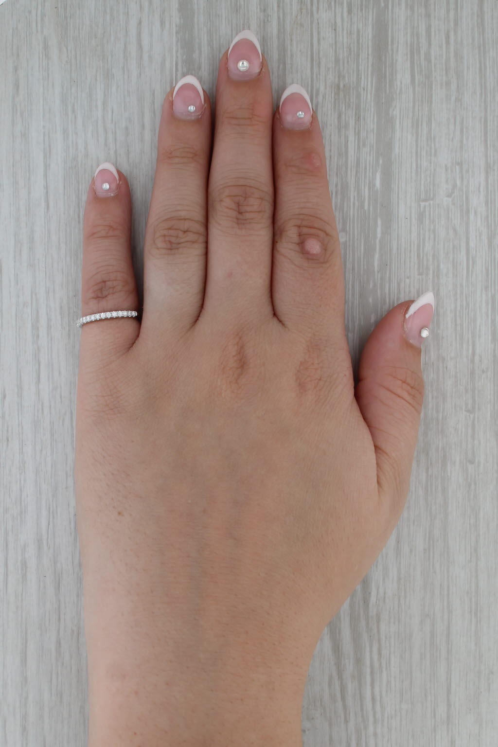 0.25ctw Diamond Wedding Band 14k White Gold Stackable Ring Size 4