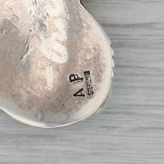 Navajo Feather Pendant Sterling Silver Turquoise Vintage Native American