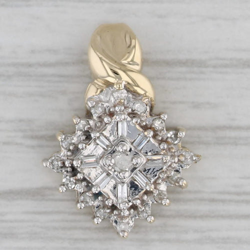 Gray 0.15ctw Diamond Drop Pendant 10k Yellow Gold