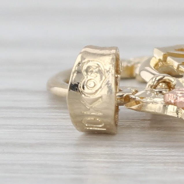 Nana Floral Heart Pendant 10k Yellow Rose Gold Grandmother Keepsake Gift