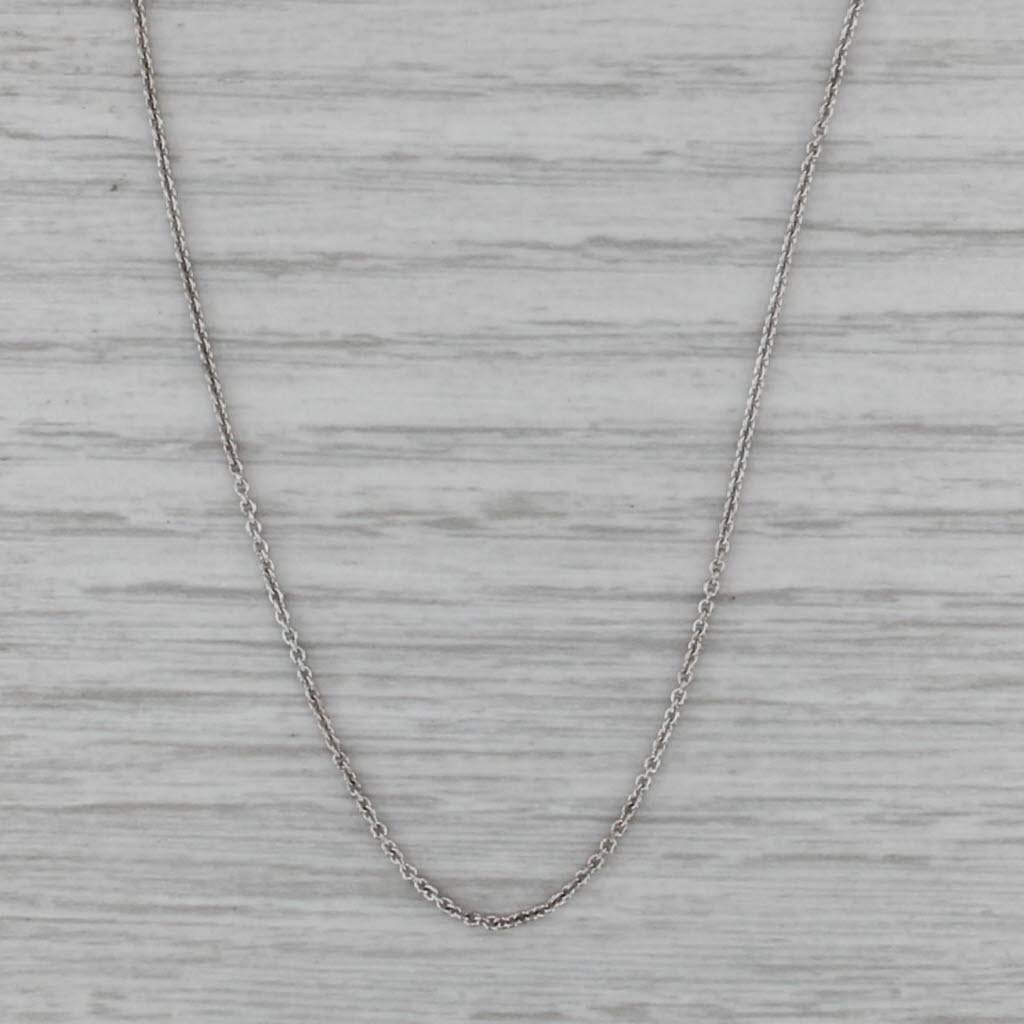 Adjustable Cable Chain Necklace 14k White Gold 18"-20" 0.7mm